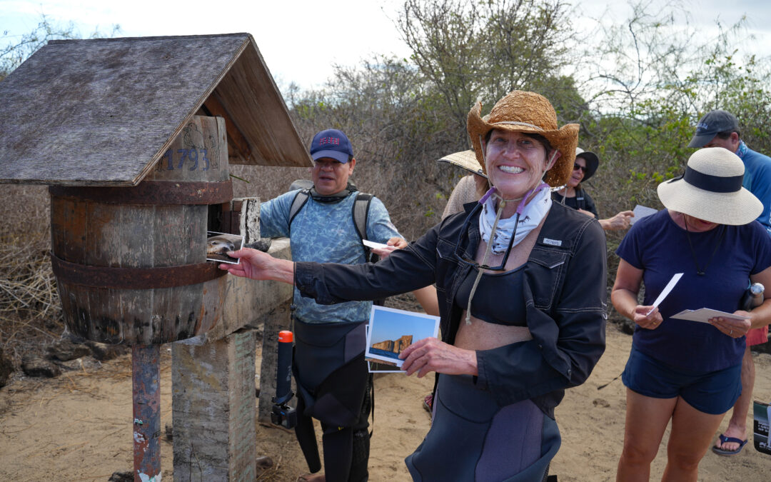 You need patience – but no stamp – to send mail from Post Office Bay in the Galapagos